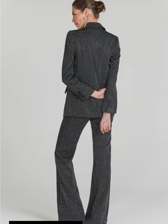 Nadine Merabi Rhinestone Kira Black Pants XS - Picture 2 of 3